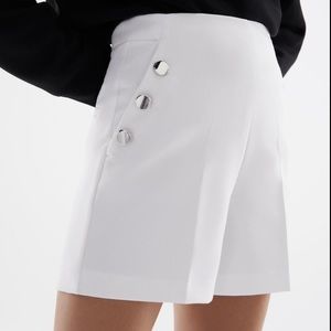 Zara High Rise White Bermuda Shorts in size XS